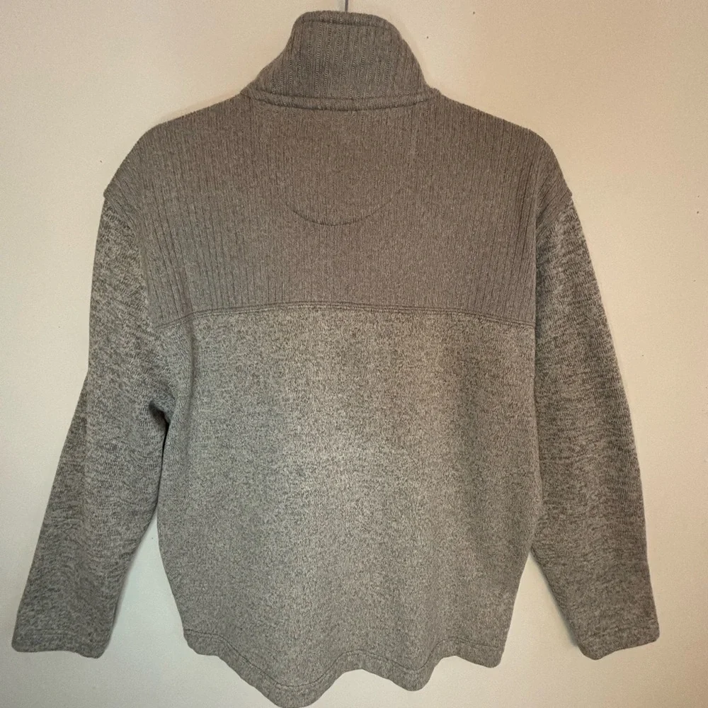 Van Heusen Flex Men's Beige 1/4 Zip-Up Long Sleeve Mock Neck  Sweater Size XL